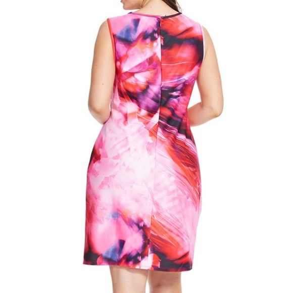 ❗5 For $2️⃣5️⃣ Bundle Sale❗️ JULIA JORDAN Digital Print Scuba Dress in Fuschia - Picture 3 of 4